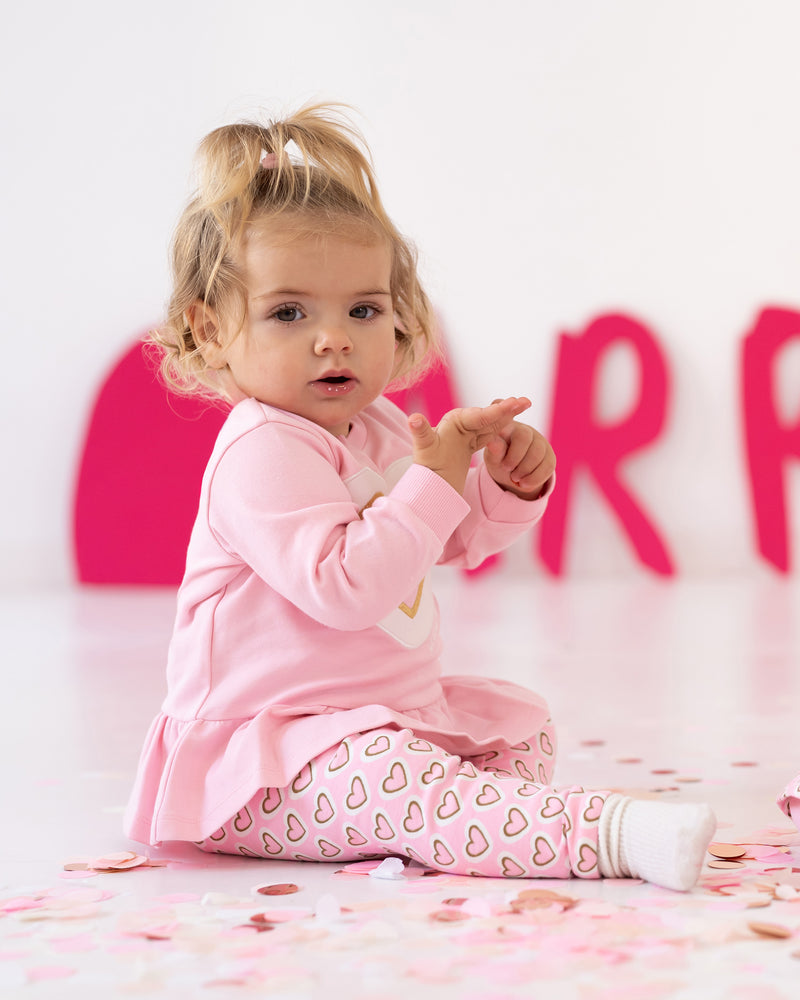 CONJUNTO SUDADERA Y LEGGINS NIÑA ROSA