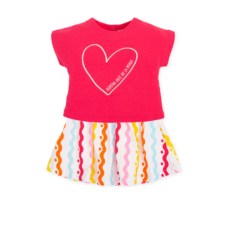FALDA CON CAMISETA CORAL