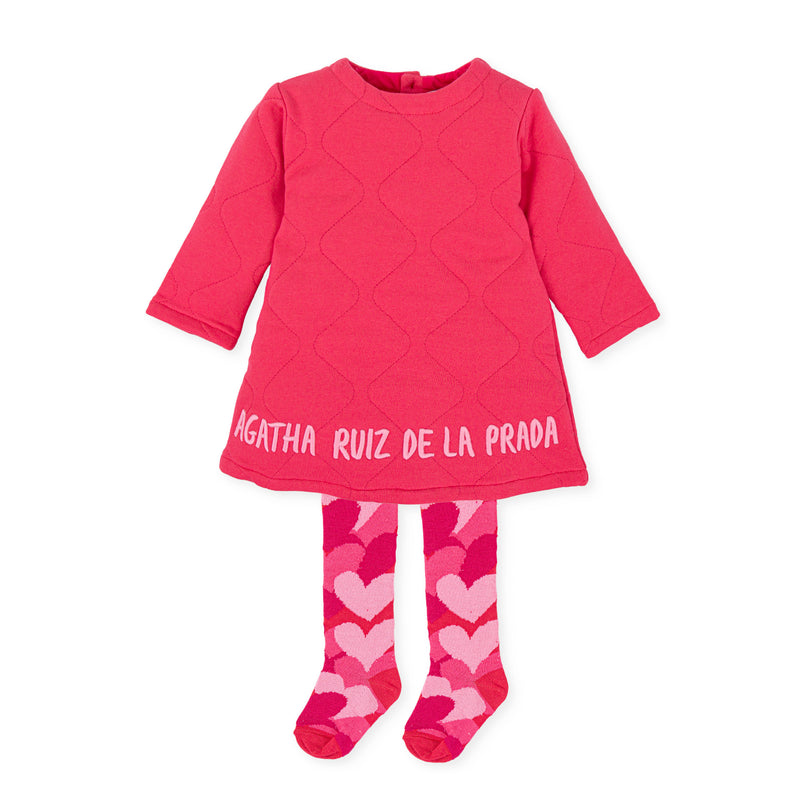 VESTIDO CON LEOTARDOS CORAL